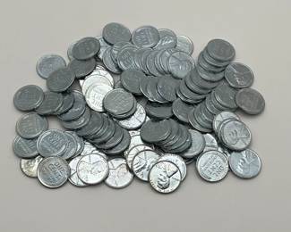 100 Ea 1943 D Steel Lincoln Cents
