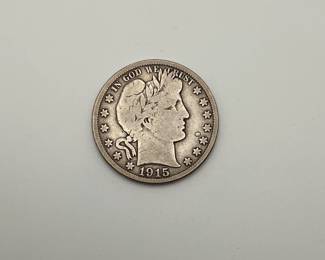 1915 S US Silver Barber 50c