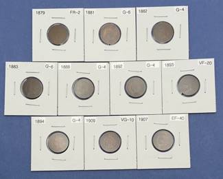 Set of 10 Indian Cents