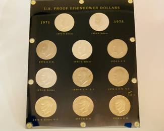 Capital Holder set of (11) eleven Eisenhower Silver Dollars
