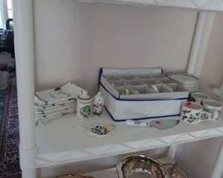 Portmeirion cups, saucers and napkins