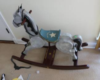vintage hand  made  rocking  horse