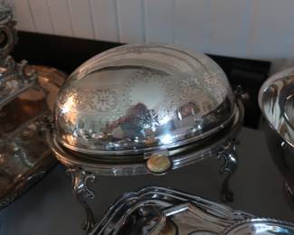 Vintage  rolling  top   chafing  dish