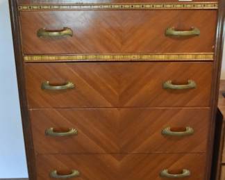 Antique Waterfall Highboy Dresser