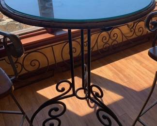 custom wood iron bistro table