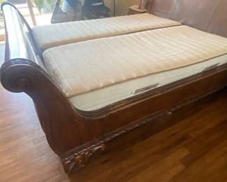 sleigh bed side view