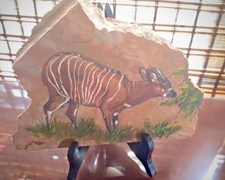 Bongo Antelope on Natural Stone 
