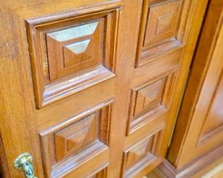 Vintage Wooden Cabinet with Marble Inlay