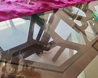 Dining Set with Glass Top Table and Cane Back Chairs 