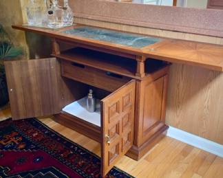 Wooden Bar Cabinet with Marble Top