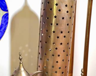 Brass Lantern and Coffee Pot