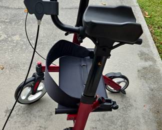 Red Walker Rollator with Seat 