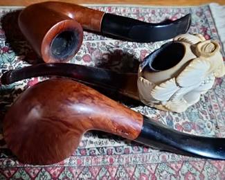 Collection of Vintage Smoking Pipes 