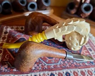 Collection of Vintage Smoking Pipes 