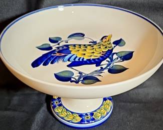 Blue Pheasant by Royal Copenhagen Pedestal Dish