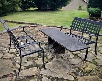Rustic Outdoor Table and Benches 