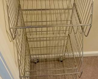 Chrome Wire Rolling Storage Cart 