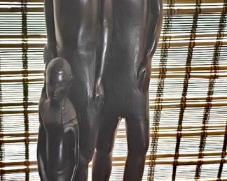 Vintage African Hand Carved Hardwood Sculpture