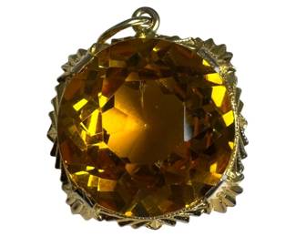 Vintage 10K Yellow Gold Imitation Topaz Pendant