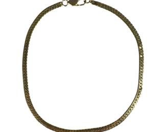 14K Yellow Gold Herringbone Anklet