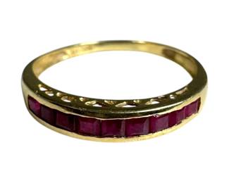 14K Yellow Gold Ruby Ring