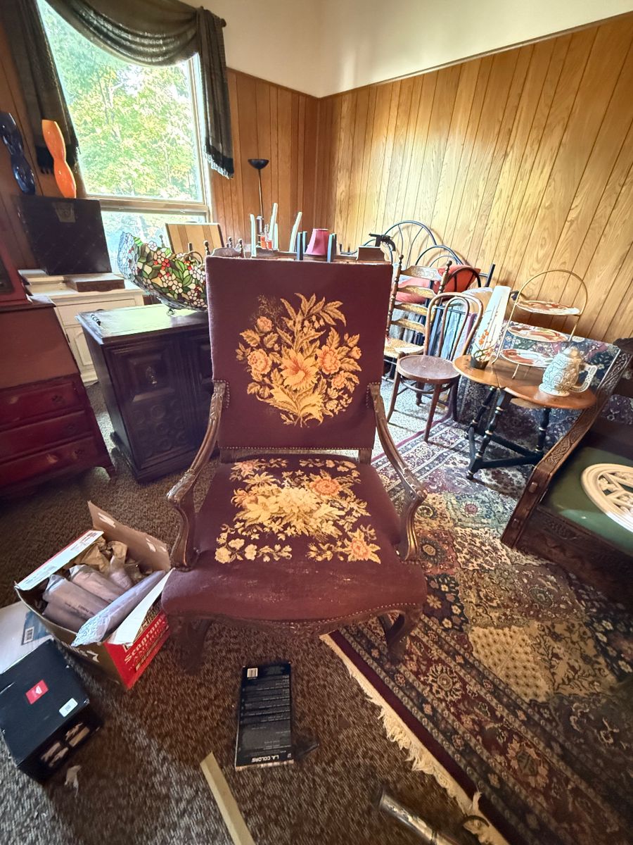 Vintage needlepoint Highback