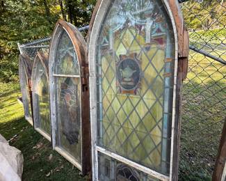 Stained glass windows from 1825 church in PA