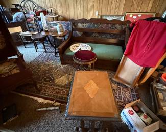 Furniture - Hand-carved Wood Sofa and Table