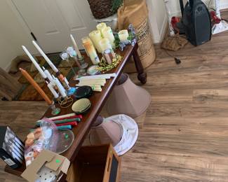 Bench, candles, decor and more