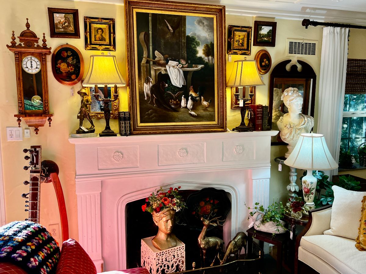 Original Oil Paintings, vintage instruments, busts, antique bronzes and more!