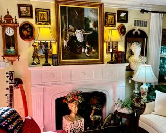 Original Oil Paintings, vintage instruments, busts, antique bronzes and more!