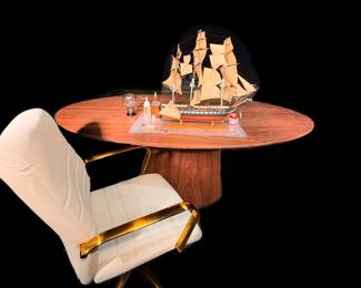 Otago Oval Dining Table, 71"x43"x29.5", length of base is 23.5"x29.5"width