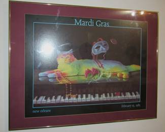 1983 Mardi Gras framed lithograph