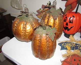 Vintage metal pumpkins