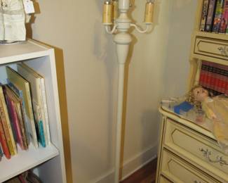 Vintage floor lamp with night light at base
