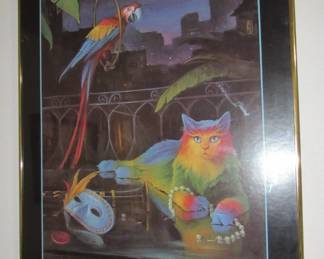 1984 Mardi Gras framed lithograph