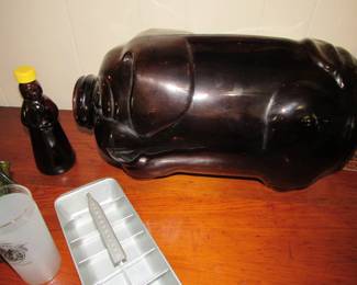 Amber glass Libbey pig