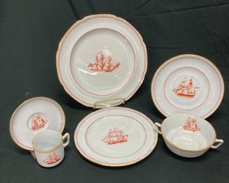 Spode “Trade Winds”  12 plates, 12 cups and saucers, 6 Bouillon and saucers, 12 bread