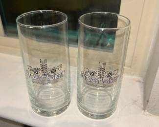 Pair of German beer glasses from butzbach Germany 1971