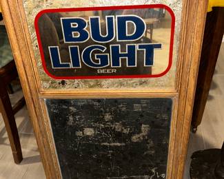 1983 bud light mirror and chalk board