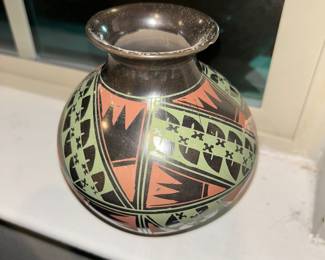 Navajo native pottery wedding vase by Felipe Andrew, late 1990’s