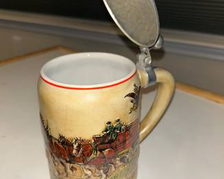 Ceramarte Pewter Lid Budweiser stein 1976