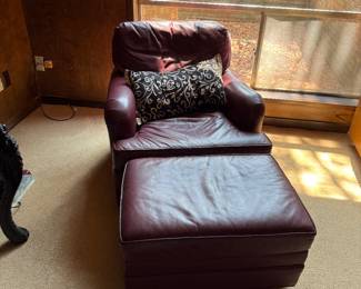 ? Leather chair and ottoman