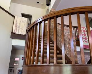 Solid, walnut, banister, staircase, wood, etc.