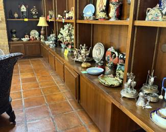 Solid wood cabinets, walnut doors, shelving, etc.