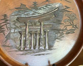 Very large display hand carved plate decoration