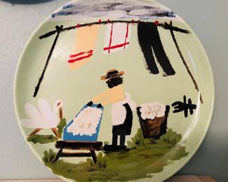 Clementine Hunter plates. 