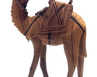 Hand Carved Wooden Camel Figurine