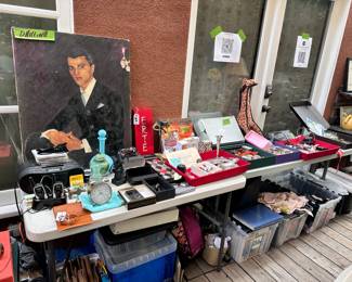 dudley portrait, collector glass, venetian glass, tifany clock