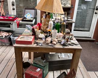 cowboy lamp, cast iron, chatskis